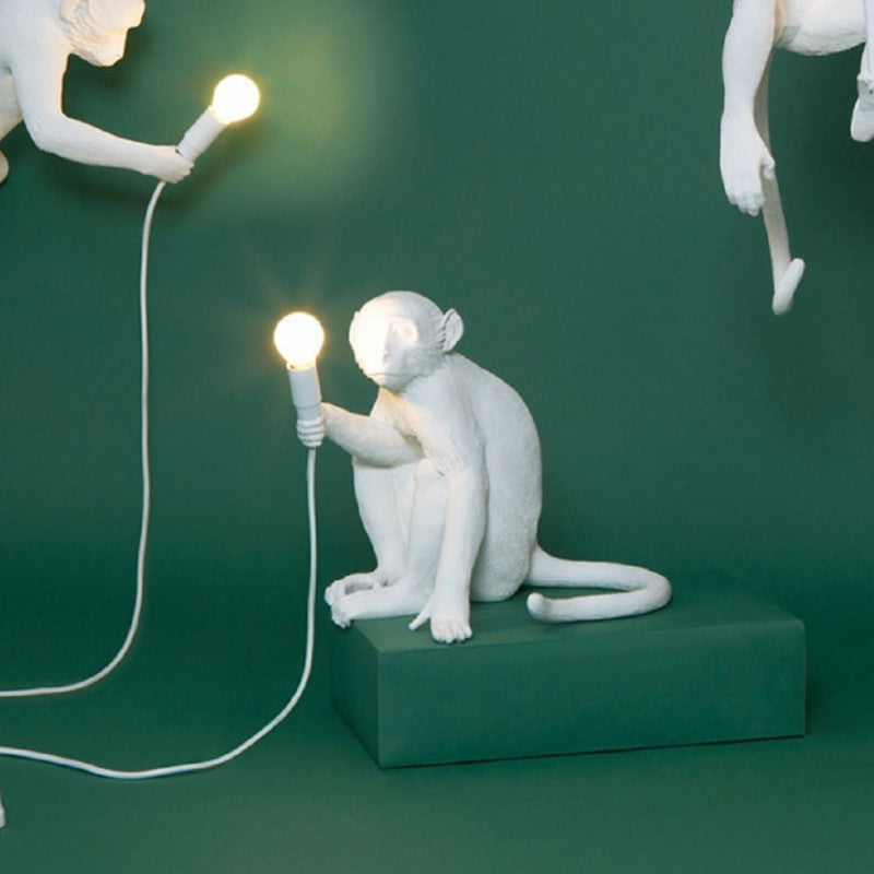 Lampada Scimmia Monkey Lamp Seletti Bianca Seduta – Spazio Be